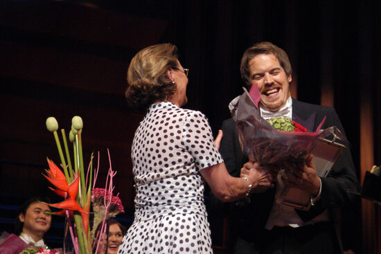 Queen Sonja Interntional Music Competition: queen Sonja with first prize winner 2007 (c) Audun Iversen